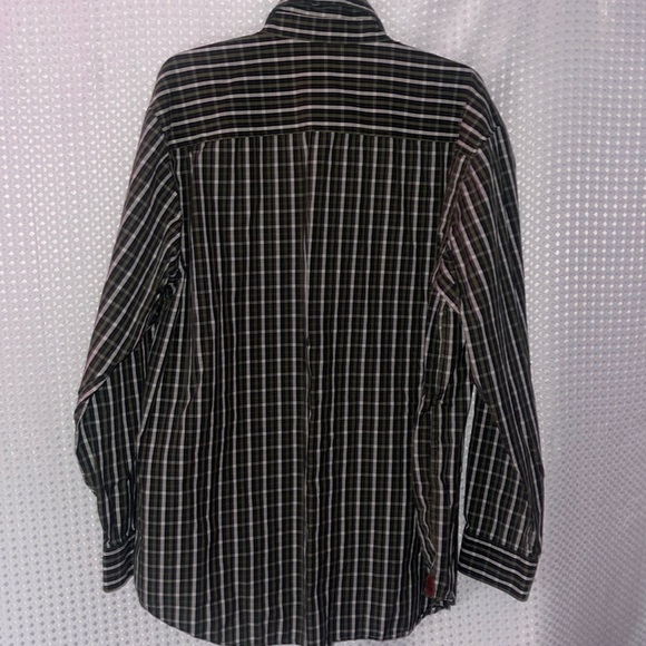 Old Navy Men's Olive Green Plaid Long Sleeve Button Down Shirt - XL - Picture 4 of 4